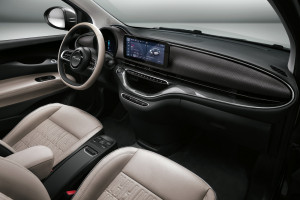 Fiat 500, la prima, Elektro, vollelektro, Neu, New, Elektrofahrzeug, Interieur, Sitze, Beige, von innen